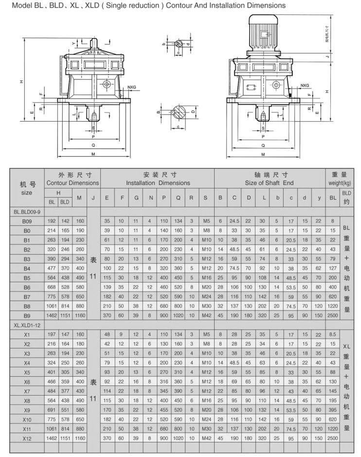 BW/BWD/XW/XWD planetary cycloid pinwheel reducer cycloidal gearbox